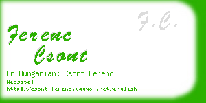 ferenc csont business card